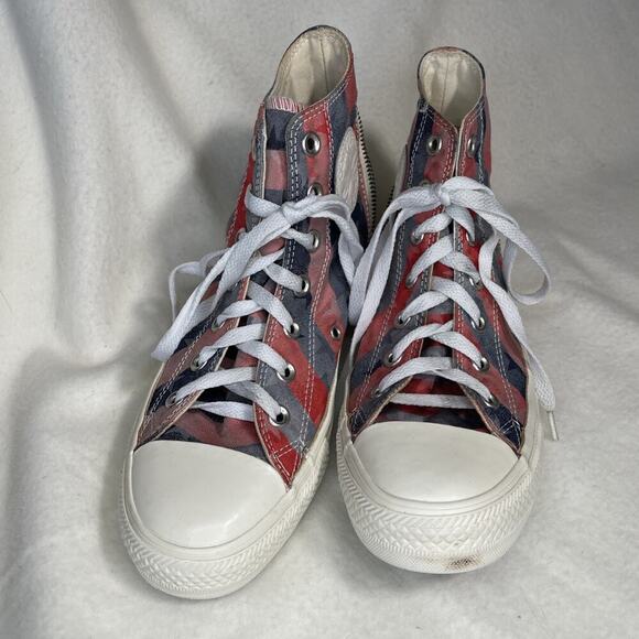 Converse American Flag Hi Top Red White Blue Stars Stripes Zippers US M-8/W10 - Picture 5 of 7